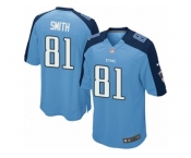 Men's Nike Tennessee Titans #81 Jonnu Smith Game Light Blue Team Color NFL Jersey