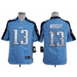 nike nfl jerseys tennessee titans #13 wright blue[game]