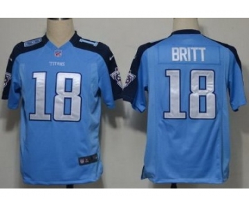 nike nfl jerseys tennessee titans #18 kenny britt lt.blue[game]