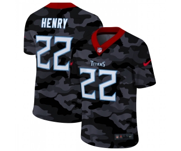 Men New Nike Tennessee Titans #22 Henry 2020 Nike 2ndCamo Salute to Service Limited