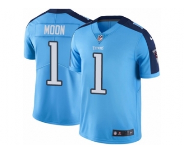 Men Nike Tennessee Titans #1 Warren Moon Limited Light Blue Rush Vapor Untouchable NFL Jersey