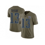 Men Nike Tennessee Titans #13 Taywan Taylor Limited Olive 2017 Salute to Service NFL Jersey