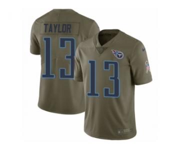 Men Nike Tennessee Titans #13 Taywan Taylor Limited Olive 2017 Salute to Service NFL Jersey