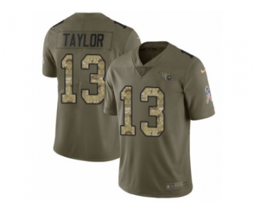 Men Nike Tennessee Titans #13 Taywan Taylor Limited Olive Camo 2017 Salute to Service NFL Jersey