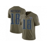 Men Nike Tennessee Titans #18 Rishard Matthews Limited Olive 2017 Salute to Service NFL Jersey