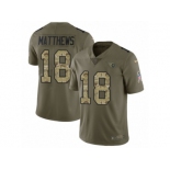 Men Nike Tennessee Titans #18 Rishard Matthews Limited Olive Camo 2017 Salute to Service NFL Jersey