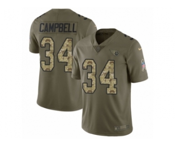 Men Nike Tennessee Titans #34 Earl Campbell Limited Olive Camo 2017 Salute to Service NFL Jersey