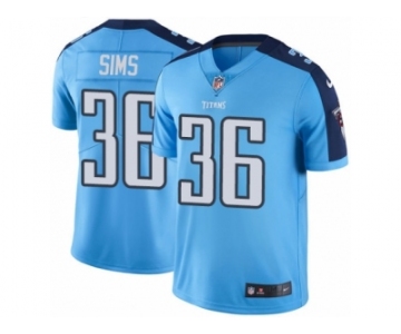 Men Nike Tennessee Titans #36 LeShaun Sims Light Blue Team Color Vapor Untouchable Limited Player NFL Jersey