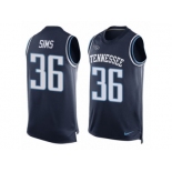 Men Nike Tennessee Titans #36 LeShaun Sims Limited Navy Blue Player Name & Number Tank Top NFL Jersey