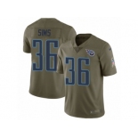 Men Nike Tennessee Titans #36 LeShaun Sims Limited Olive 2017 Salute to Service NFL Jersey