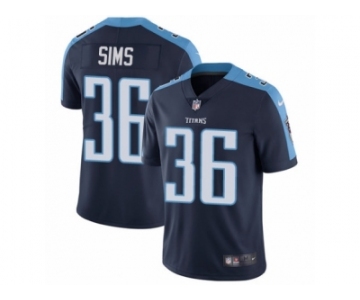 Men Nike Tennessee Titans #36 LeShaun Sims Navy Blue Alternate Vapor Untouchable Limited Player NFL Jersey