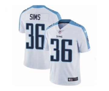 Men Nike Tennessee Titans #36 LeShaun Sims White Vapor Untouchable Limited Player NFL Jersey