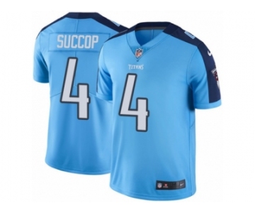 Men Nike Tennessee Titans #4 Ryan Succop Limited Light Blue Rush Vapor Untouchable NFL Jersey