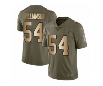 Men Nike Tennessee Titans #54 Avery Williamson Limited Olive Gold 2017 Salute to Service NFL Jersey