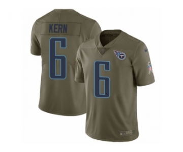 Men Nike Tennessee Titans #6 Brett Kern Limited Olive 2017 Salute to Service NFL Jersey