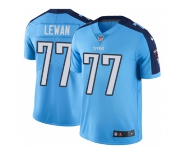 Men Nike Tennessee Titans #77 Taylor Lewan Limited Light Blue Rush Vapor Untouchable NFL Jersey