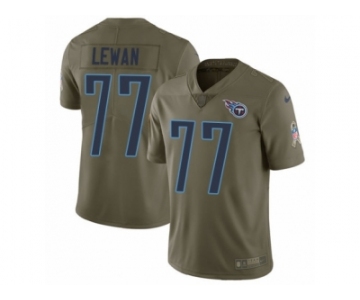 Men Nike Tennessee Titans #77 Taylor Lewan Limited Olive 2017 Salute to Service NFL Jersey