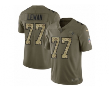 Men Nike Tennessee Titans #77 Taylor Lewan Limited Olive Camo 2017 Salute to Service NFL Jersey