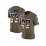 Men Nike Tennessee Titans #77 Taylor Lewan Limited Olive USA Flag 2017 Salute to Service NFL Jersey