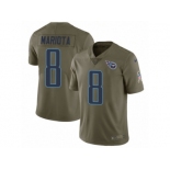 Men Nike Tennessee Titans #8 Marcus Mariota Limited Olive 2017 Salute to Service NFL Jersey