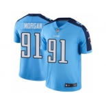 Men Nike Tennessee Titans #91 Derrick Morgan Limited Light Blue Rush Vapor Untouchable NFL Jersey