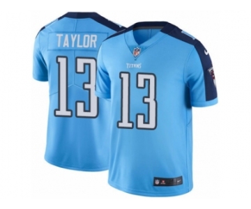 Men's Nike Tennessee Titans #13 Taywan Taylor Limited Light Blue Rush NFL Jersey