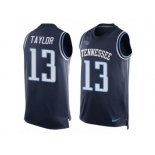 Men's Nike Tennessee Titans #13 Taywan Taylor Limited Navy Blue Player Name & Number Tank Top Tank Top NFL Jersey