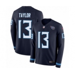 Men's Nike Tennessee Titans #13 Taywan Taylor Limited Navy Blue Therma Long Sleeve NFL Jersey