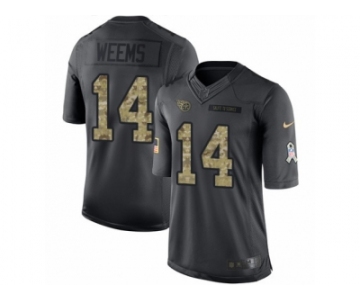 Men's Nike Tennessee Titans #14 Eric Weems Limited Black 2016 Salute to Service NFL Jersey