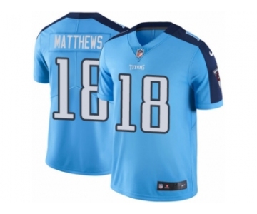 Men's Nike Tennessee Titans #18 Rishard Matthews Limited Light Blue Rush NFL Jersey