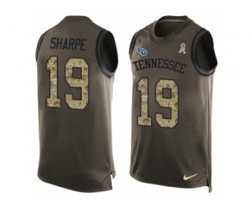 Men's Nike Tennessee Titans #19 Tajae Sharpe Limited Green Salute to Service Tank Top NFL Jersey