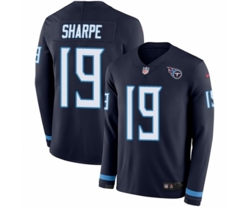 Men's Nike Tennessee Titans #19 Tajae Sharpe Limited Navy Blue Therma Long Sleeve NFL Jersey