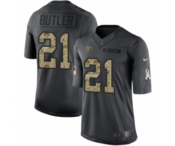 Men's Nike Tennessee Titans #21 Malcolm Butler Limited Black 2016 Salute to Service NFL Jersey