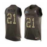 Men's Nike Tennessee Titans #21 Malcolm Butler Limited Green Salute to Service Tank Top NFL Jersey