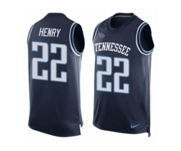 Men's Nike Tennessee Titans #22 Derrick Henry Limited Navy Blue Player Name & Number Tank Top NFL Jersey