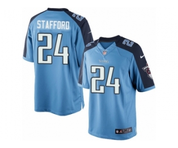 Men's Nike Tennessee Titans #24 Daimion Stafford Limited Light Blue Team Color NFL Jersey