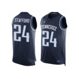 Men's Nike Tennessee Titans #24 Daimion Stafford Limited Navy Blue Player Name & Number Tank Top NFL Jersey