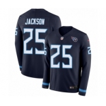 Men's Nike Tennessee Titans #25 Adoree' Jackson Limited Navy Blue Therma Long Sleeve NFL Jersey