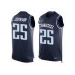 Men's Nike Tennessee Titans #25 Rashad Johnson Limited Navy Blue Player Name & Number Tank Top NFL Jersey