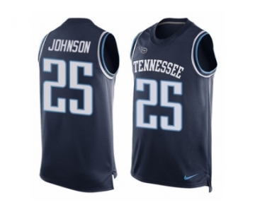 Men's Nike Tennessee Titans #25 Rashad Johnson Limited Navy Blue Player Name & Number Tank Top NFL Jersey