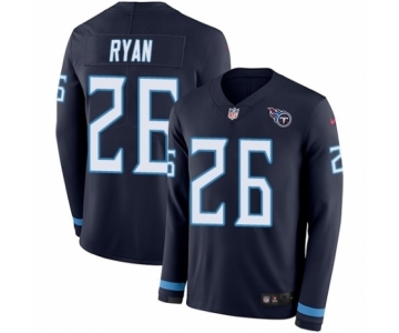 Men's Nike Tennessee Titans #26 Logan Ryan Limited Navy Blue Therma Long Sleeve NFL Jersey