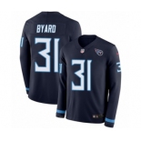 Men's Nike Tennessee Titans #31 Kevin Byard Limited Navy Blue Therma Long Sleeve NFL Jersey