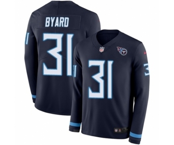 Men's Nike Tennessee Titans #31 Kevin Byard Limited Navy Blue Therma Long Sleeve NFL Jersey