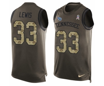 Men's Nike Tennessee Titans #33 Dion Lewis Limited Green Salute to Service Tank Top NFL Jersey