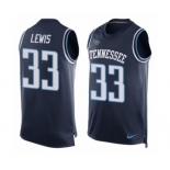 Men's Nike Tennessee Titans #33 Dion Lewis Limited Navy Blue Player Name & Number Tank Top NFL Jersey