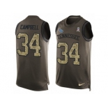 Men's Nike Tennessee Titans #34 Earl Campbell Limited Green Salute to Service Tank Top NFL Jersey