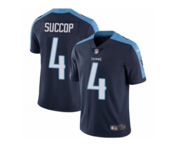 Men's Nike Tennessee Titans #4 Ryan Succop Vapor Untouchable Limited Navy Blue Alternate NFL Jersey