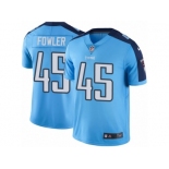 Men's Nike Tennessee Titans #45 Jalston Fowler Limited Light Blue Rush NFL Jersey