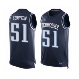 Men's Nike Tennessee Titans #51 Will Compton Limited Navy Blue Player Name & Number Tank Top NFL Jersey