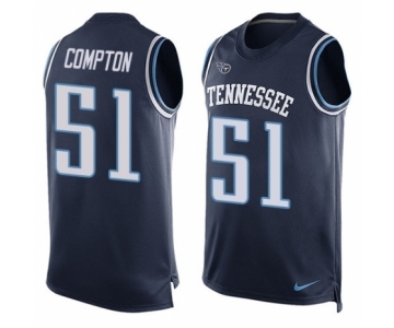 Men's Nike Tennessee Titans #51 Will Compton Limited Navy Blue Player Name & Number Tank Top NFL Jersey